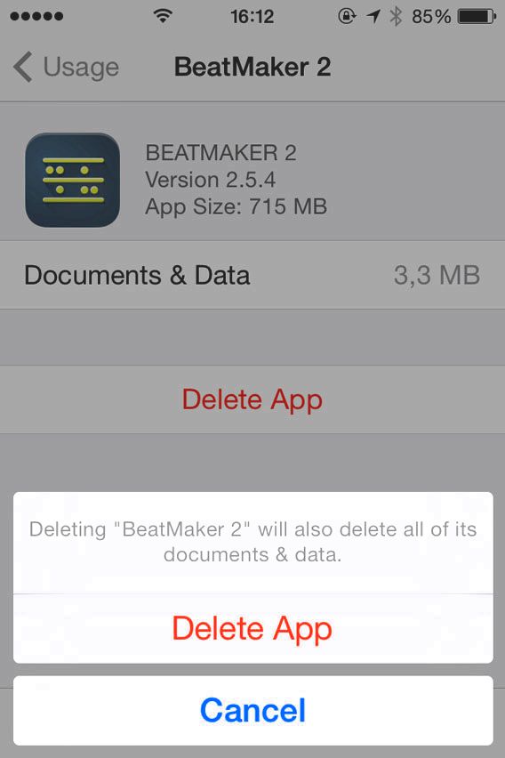 Confirm delete app
