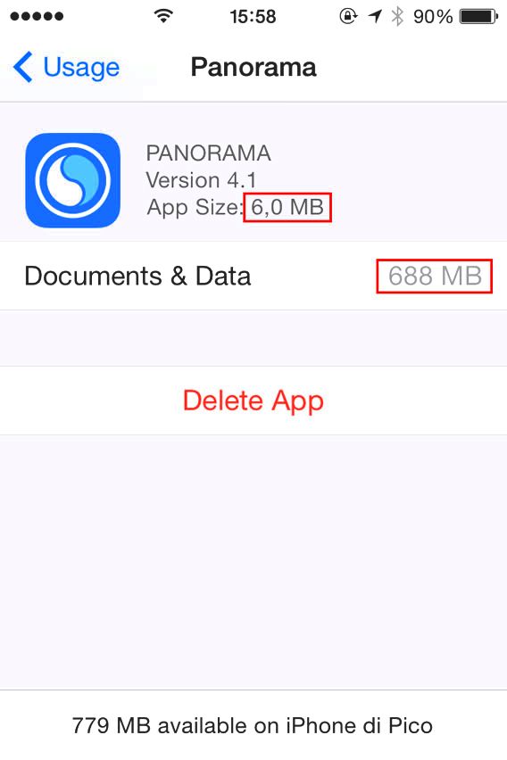 Panorama - documents storage space is huge